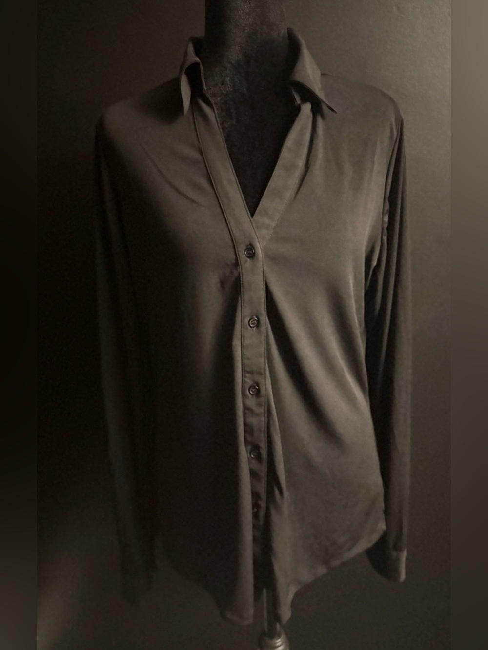 Classic Black Silk Blouse